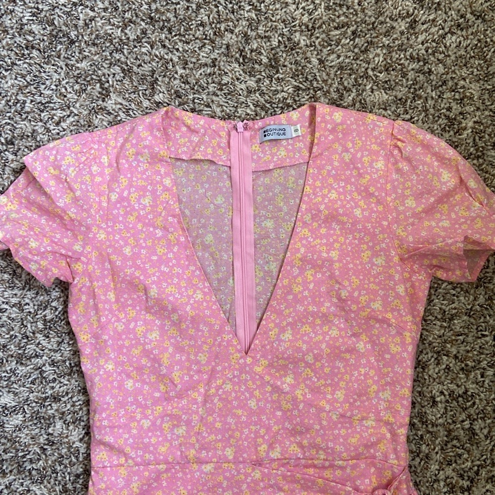 Beginning Boutique pink floral mini dress Size 8 - Picture 3 of 12